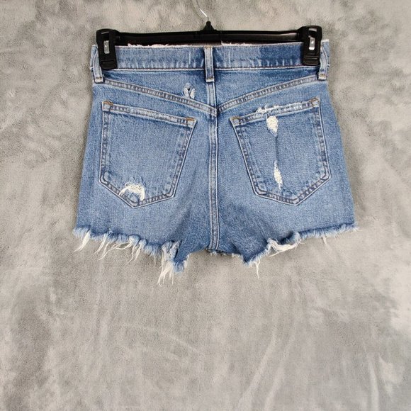Abercrombie & Fitch Blue Distressed Jean Shorts - Picture 2 of 8